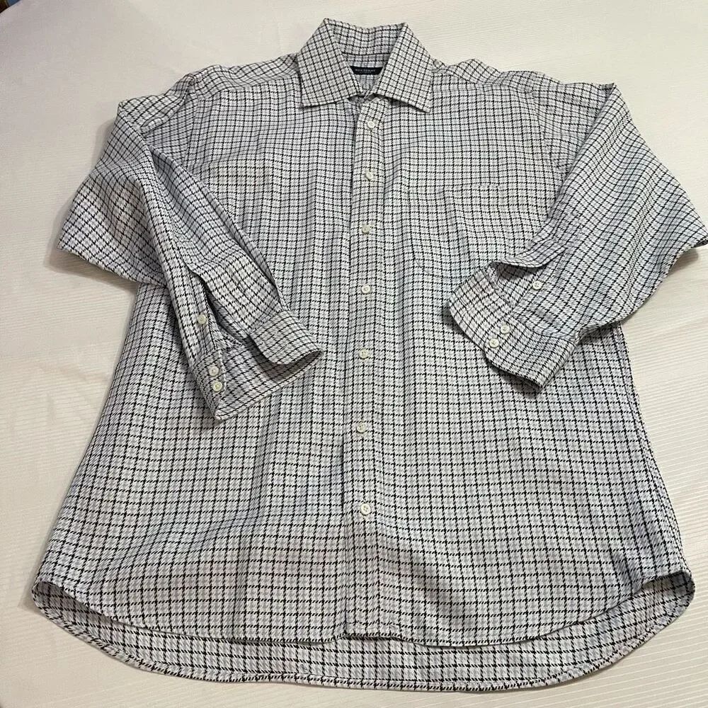 Burberry London Blue Plaid Button Up Shirt Size 16L